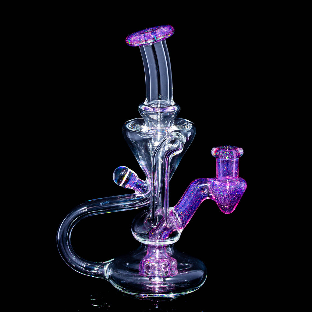 Boogie Glass - Wildberry / Crushed Opal Accented Mini Recycler