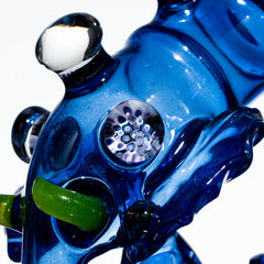 Creep Glass - Cobalt Blue Satin Faceted Ganesh Recycler