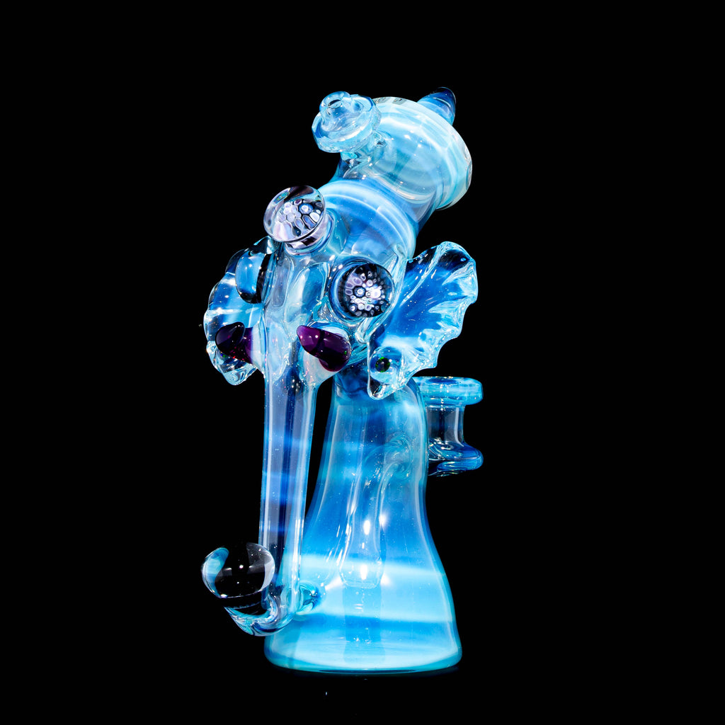 Creep Glass - Hydro Blue Faceted Ganesh Recycler