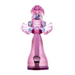 Creep Glass - Phoenix Over Pink Satin Faceted Ganesh Recycler