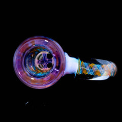 DJack Glass - Purple Rain & Ghost 14mm Worked 4 Hole Slide