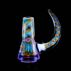 DJack Glass - Purple Rain & Ghost 14mm Worked 4 Hole Slide