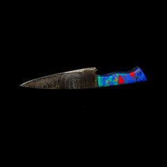 Bladesmith Knife Dabber - Blue & Green Marble Damascus Carving