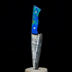 Bladesmith Knife Dabber - Talla de Damasco de mármol azul y verde