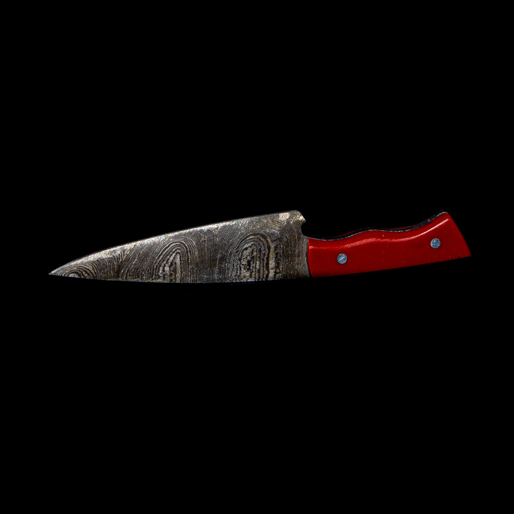 Bladesmith Knife Dabber - Burgundy Damascus Carving