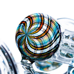 Dew Glass Designs - Burbujeador de snorkel Retticello verde y blanco