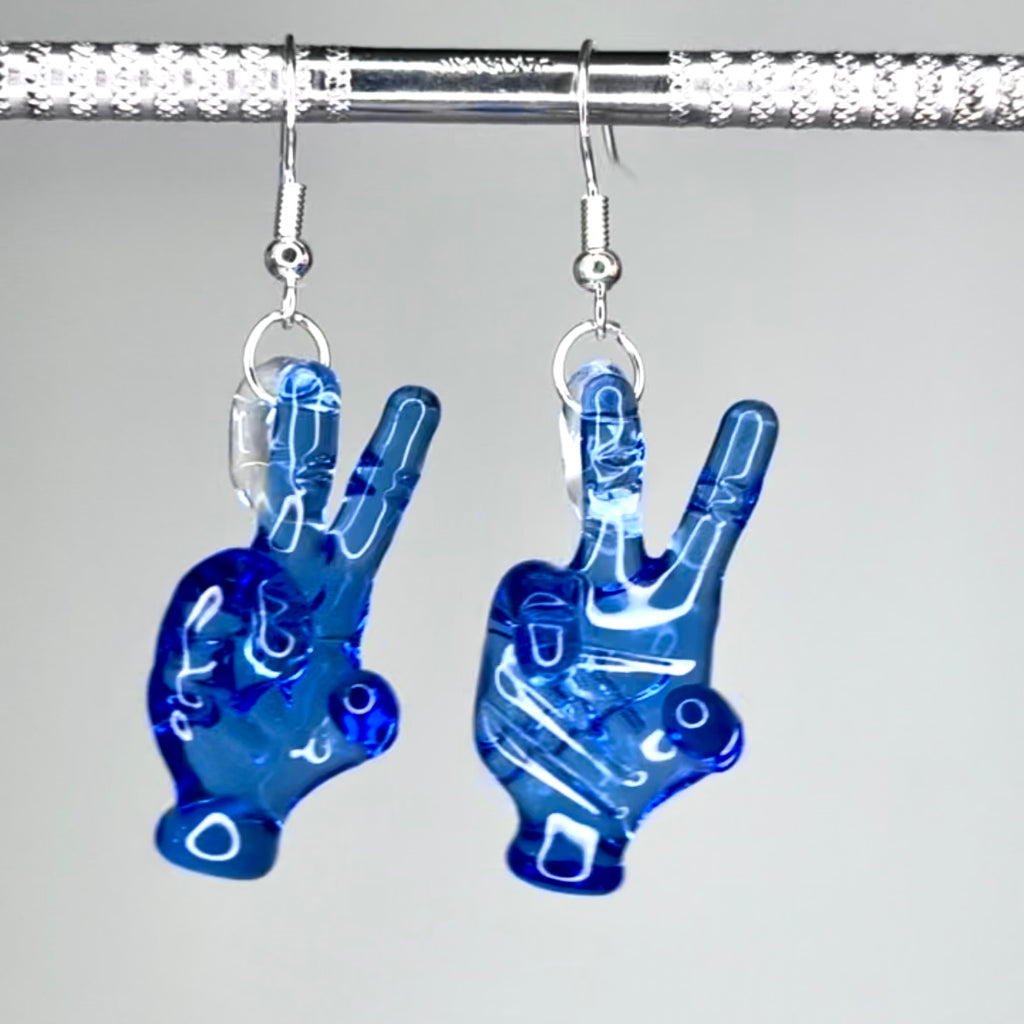Goober Gabe - Blue Dream Peace Sign Earrings