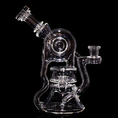 Ery Glass - Clear Single Jesus Seal Medium Bendy Recycler