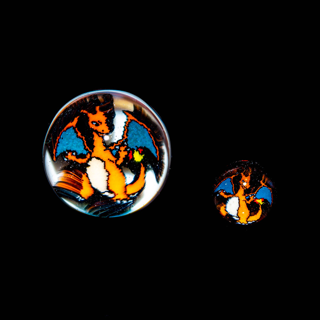 Fire Fox Glass - Dotstack Charizard Top Marble & Valve Set