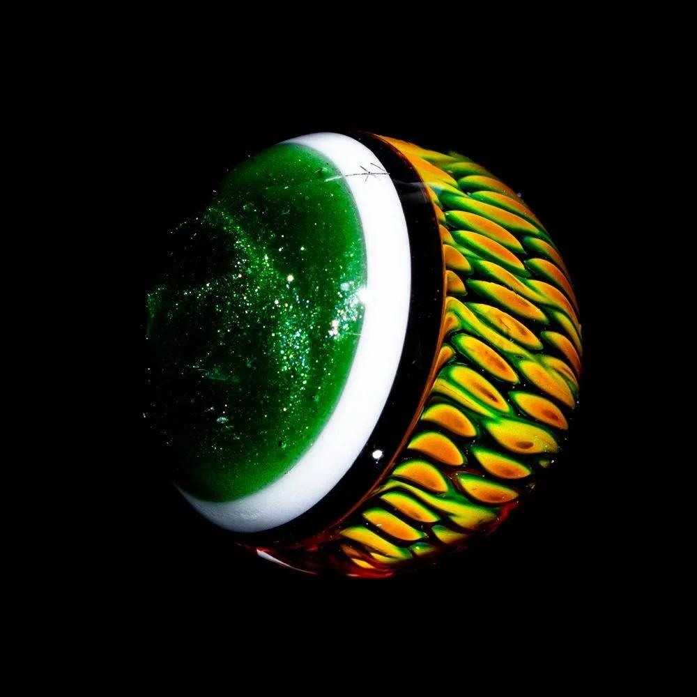 Firekist Glass - Snakeskin & Sparkle Green Marble