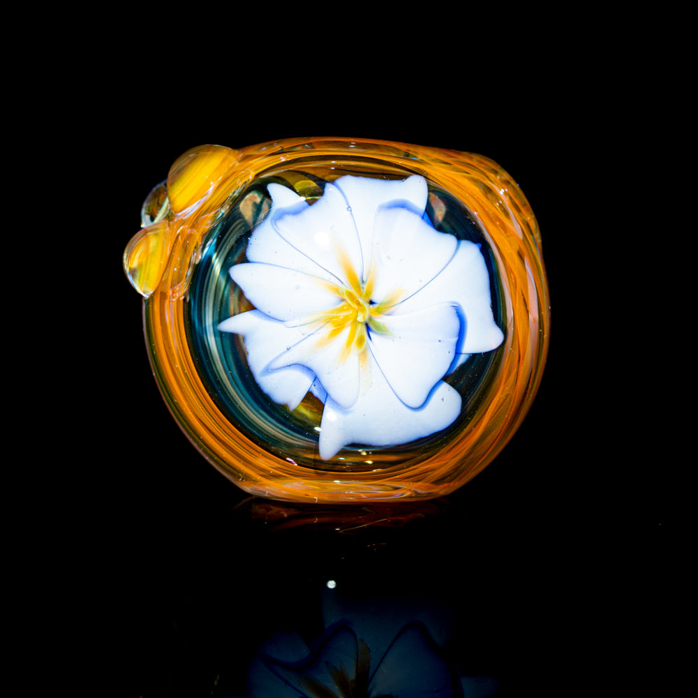 Garden Of Eden Glass - Blue Flower Cap Fumed Spoon