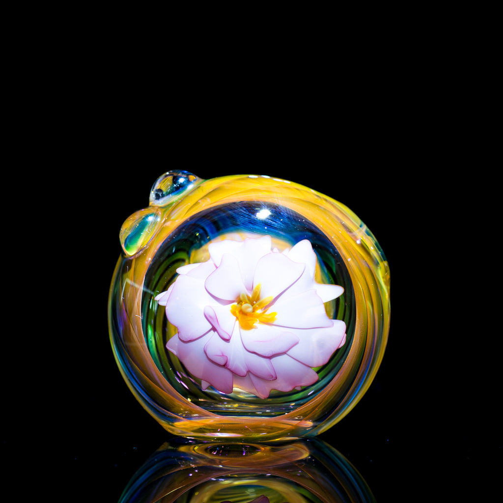 Garden Of Eden Glass - Cuchara ahumada con tapa de flor rosa