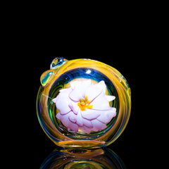 Garden Of Eden Glass - Cuchara ahumada con tapa de flor rosa
