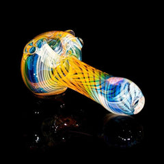 Garden Of Eden Glass - Cuchara ahumada con tapa de flores de medianoche