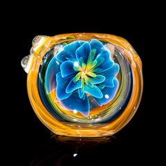 Garden Of Eden Glass - Midnight Flower Cap Fumed Spoon