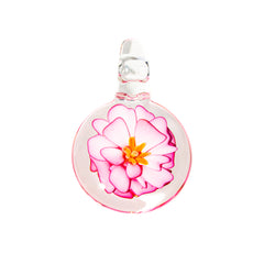 Garden Of Eden Glass - Pink Flower Pendant 1