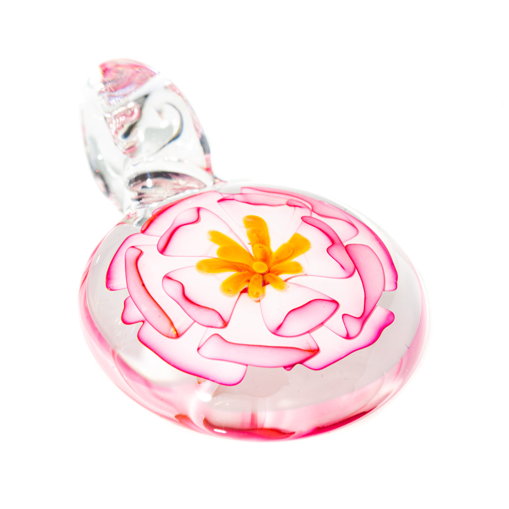 Garden Of Eden Glass - Pink Flower Pendant 3