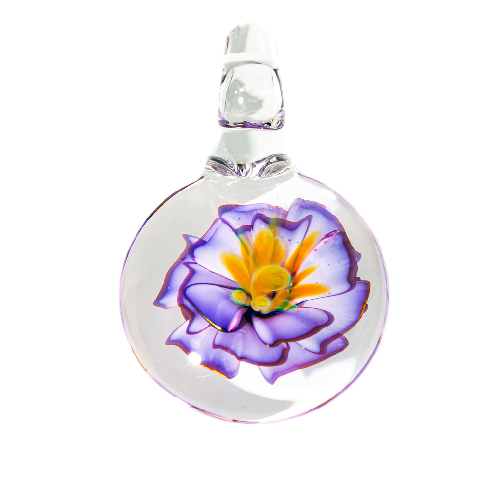 Garden Of Eden Glass - Purple Flower Pendant