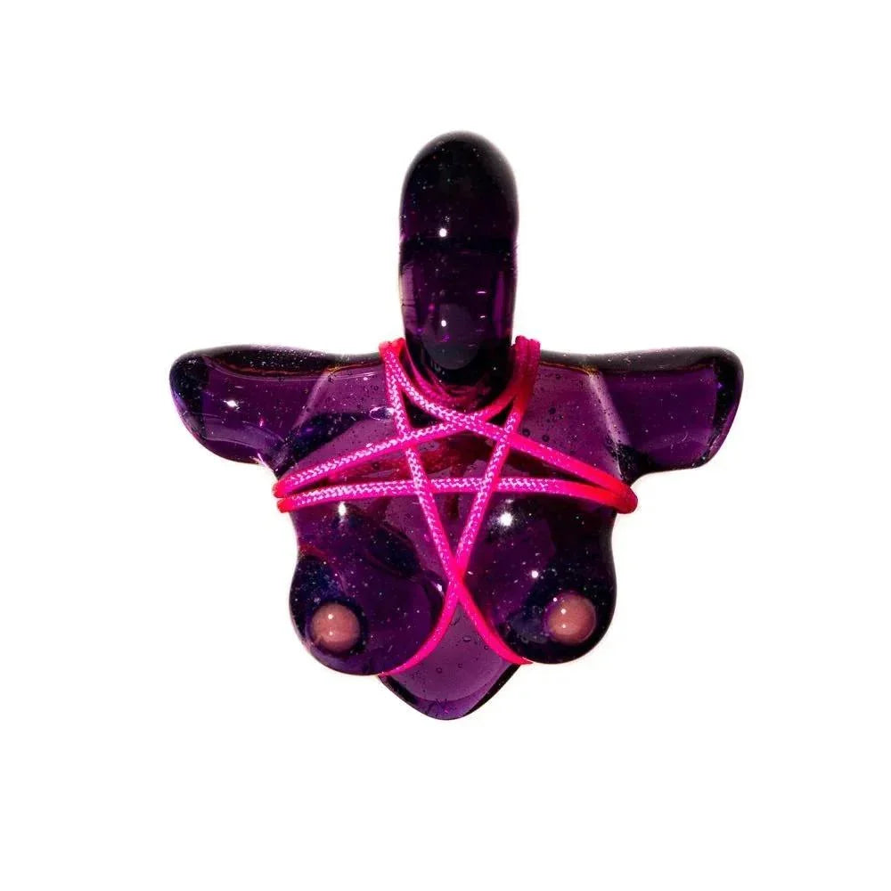 Glass By Ariel - Gold Purple Bust Pendant