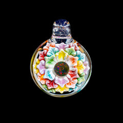 Glass By Blake - Black Opal Rainbow Flower