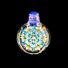 Glass By Blake - Colgante de flor de punto de ópalo de aurora boreal