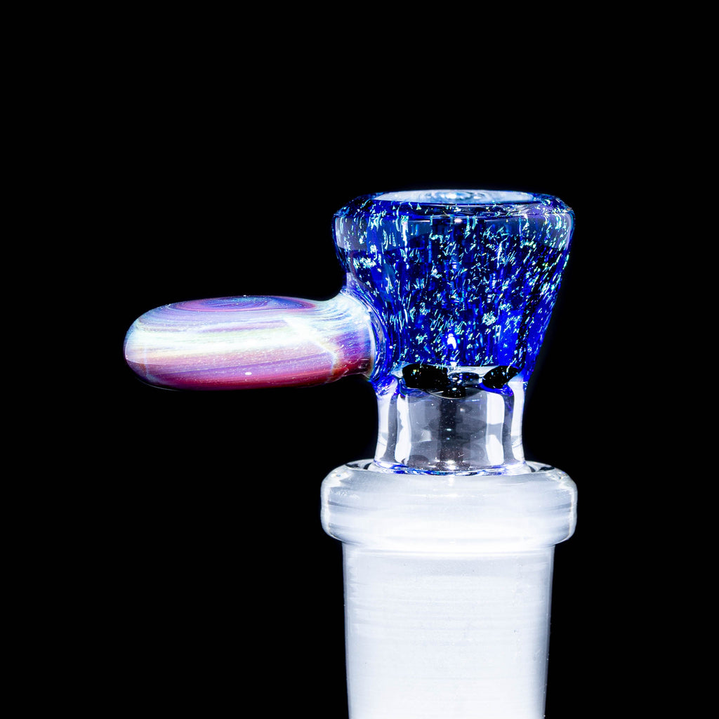 Glass By Santi - Amber Purple Paddle Dichro 14mm Slide