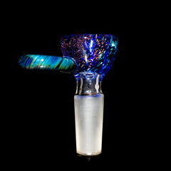 Glass By Santi - Dichro & Amber Blue Paddle 10MM Slide