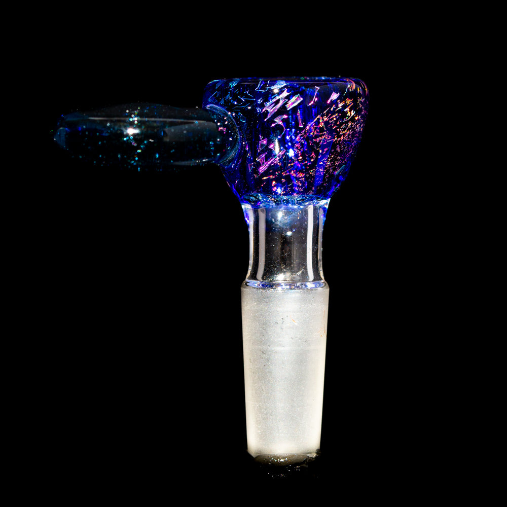 Glass By Santi - Dichro & Blue Stardust Paddle 10MM Slide