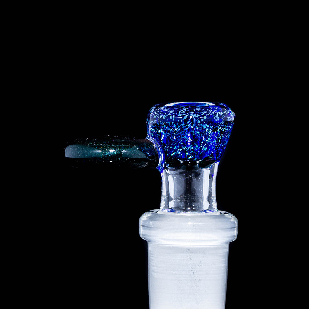 Glass By Santi - Heavy Blue Stardust Paddle Dichro 14mm Slide