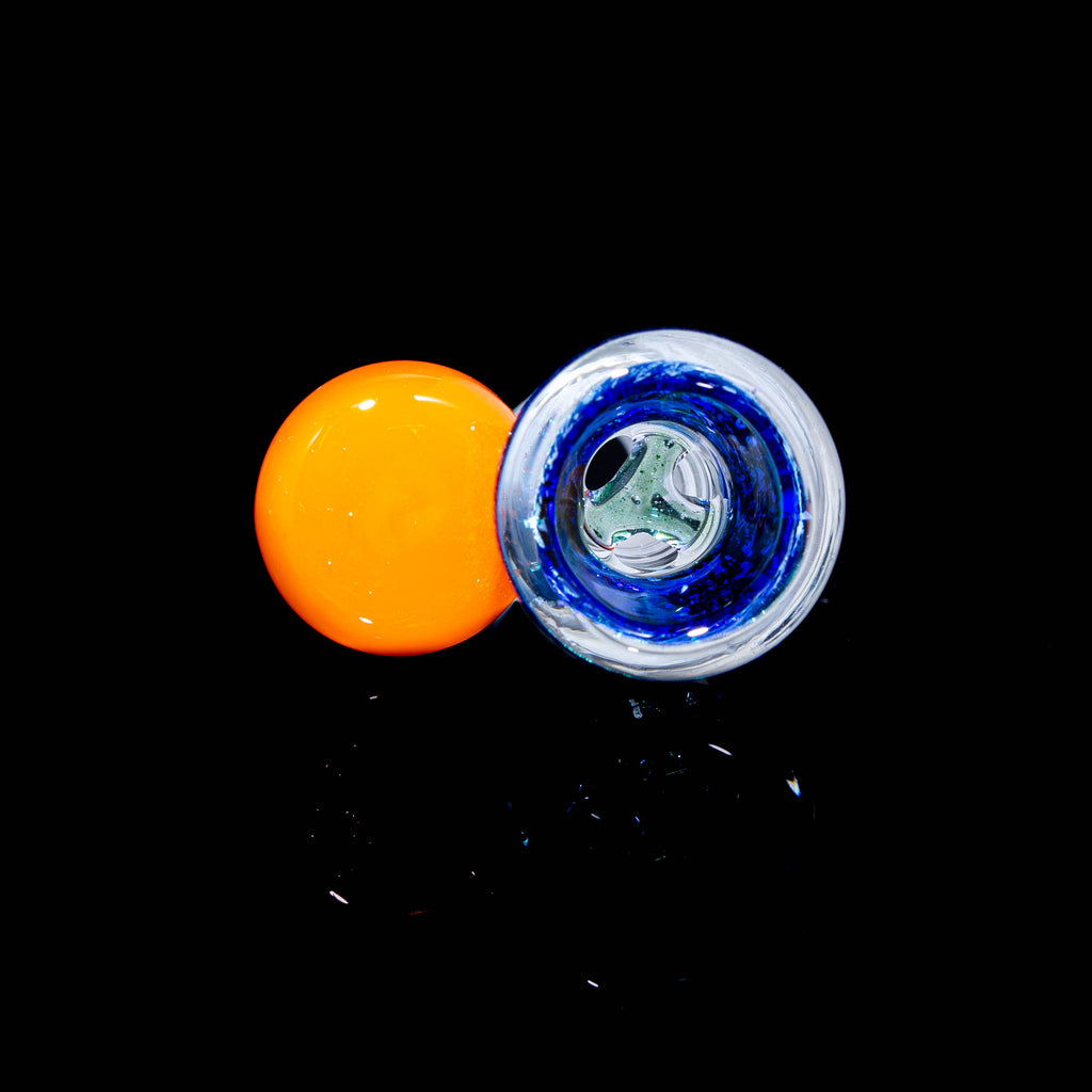 Glass By Santi - Orange Paddle Dichro 14mm Slide