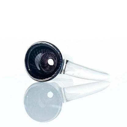 Glass Distractions - Black & Pink Dichro 14mm Flare Slide