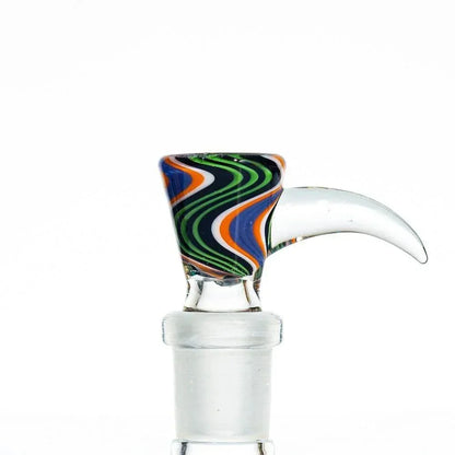 Glass Distractions - Black, Green & Purple Wig Wag Flare 14mm Slide