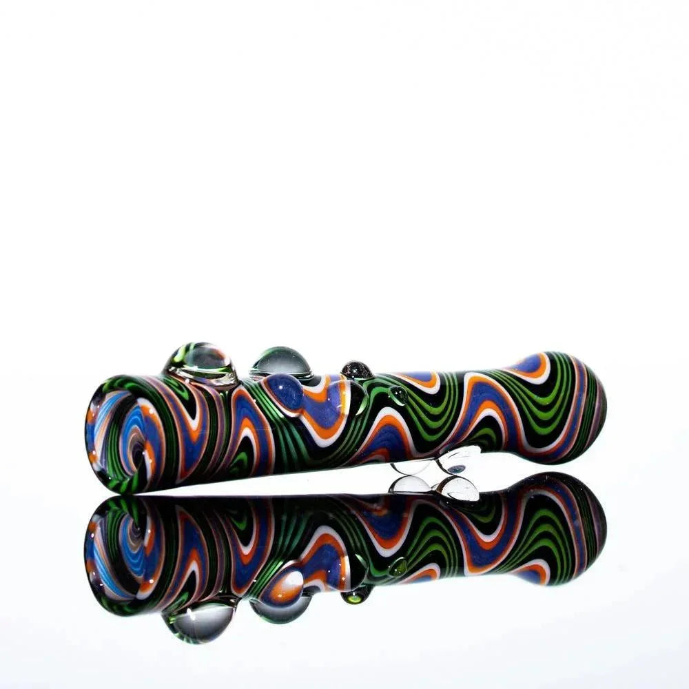 Glass Distractions - Black, Green & Purple Wig Wag Onie