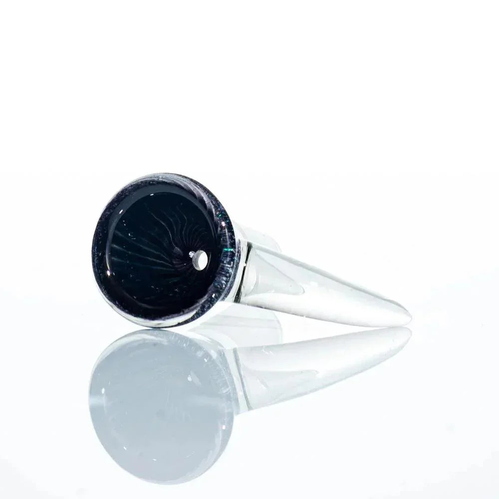 Glass Distractions - Black & Green Dichro 14mm Flare Slide