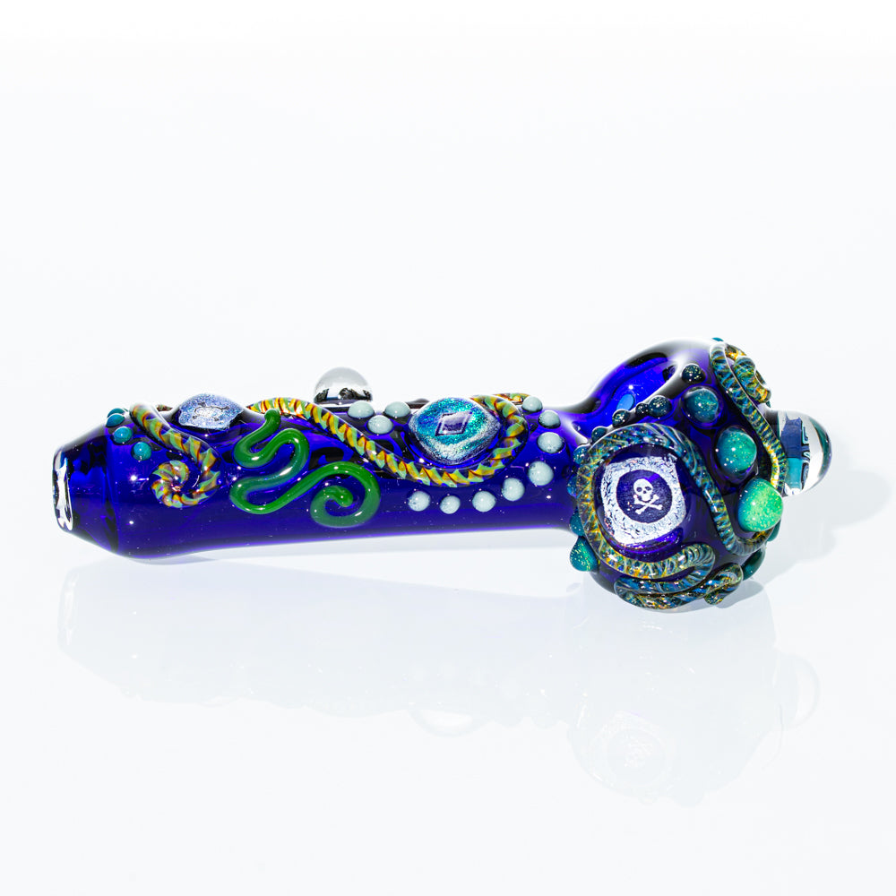 Glass Distractions - Blue Linework Chaos Spoon