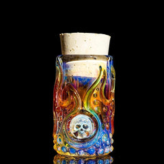 Glass Distractions - Fume Flaming Skull Jar