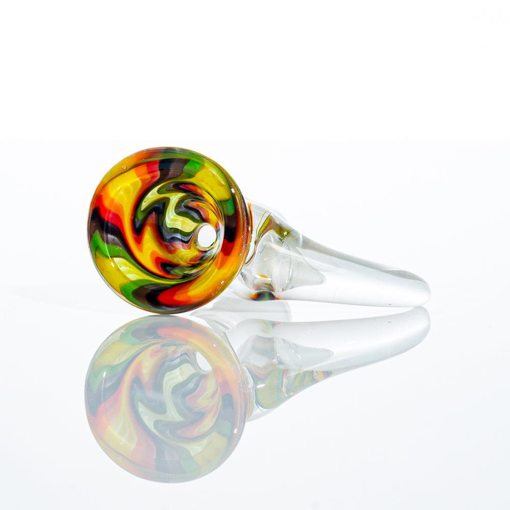 Glass Distractions - Orange, Yellow & Green Wig Wag 14mm Flare Slide