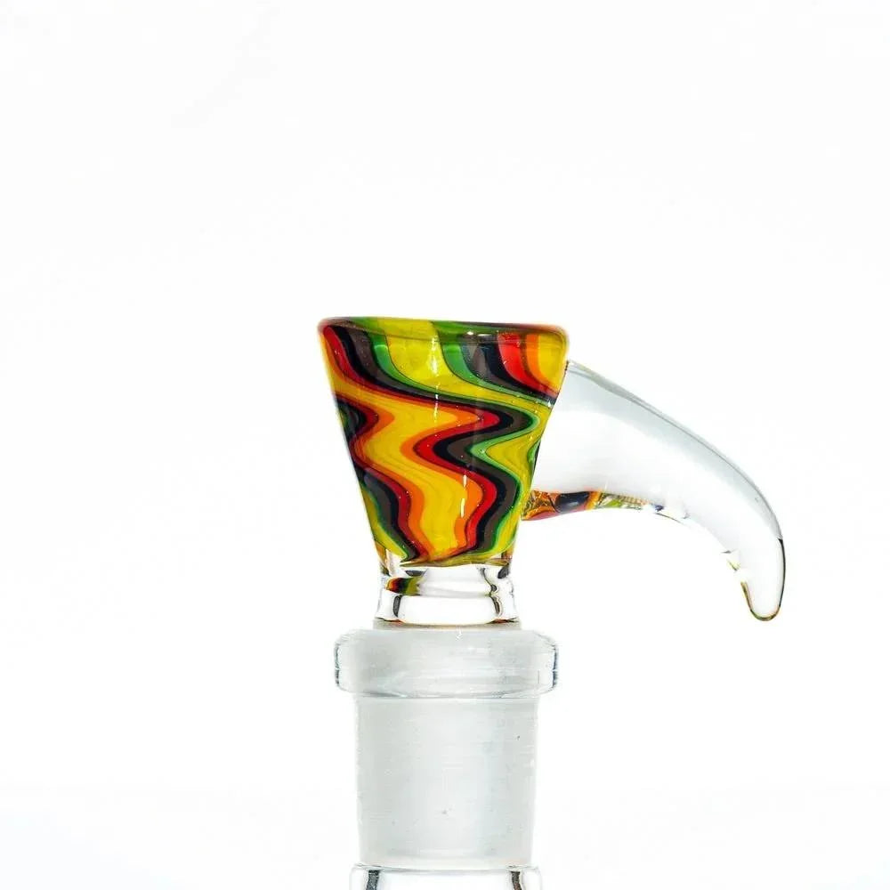 Glass Distractions - Orange, Yellow & Green Wig Wag 14mm Flare Slide