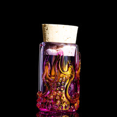 Glass Distractions - Pink Flaming Skull Jar