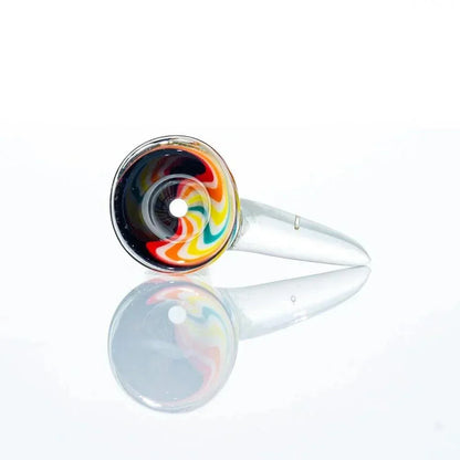 Glass Distractions - Rainbow & Pink Dichro 14mm Flare Slide