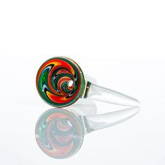 Glass Distractions - Red, Green & White Wig Wag 14mm Flare Slide