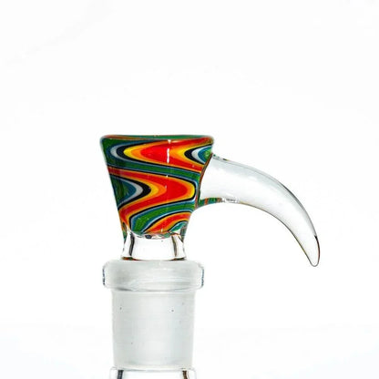 Glass Distractions - Red, Green & White Wig Wag 14mm Flare Slide