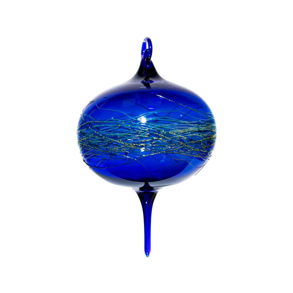 Entrega de adornos 2021: Jason Howard - Adorno azul con cordones de larguero ahumado plateado