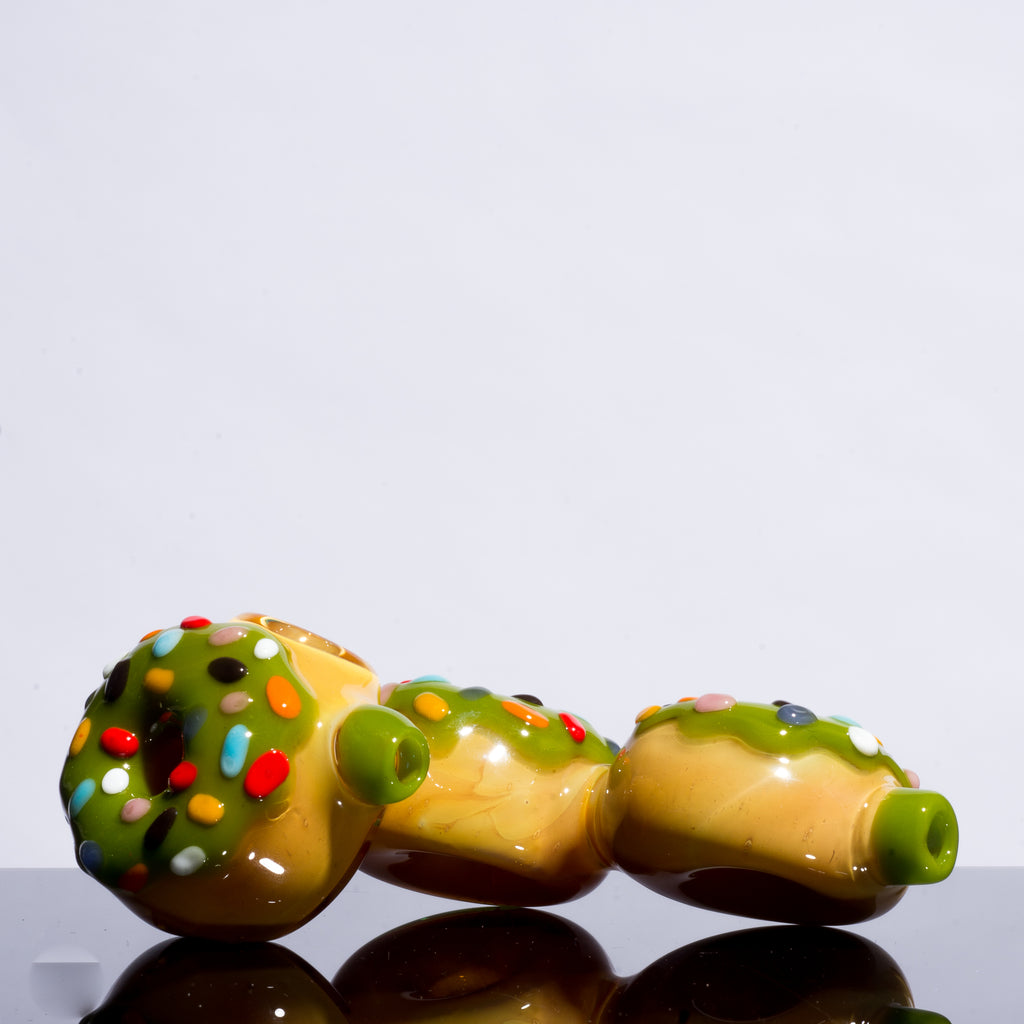 KGB Glass - Pistachio Frosted Sprinkles Donut Cluster