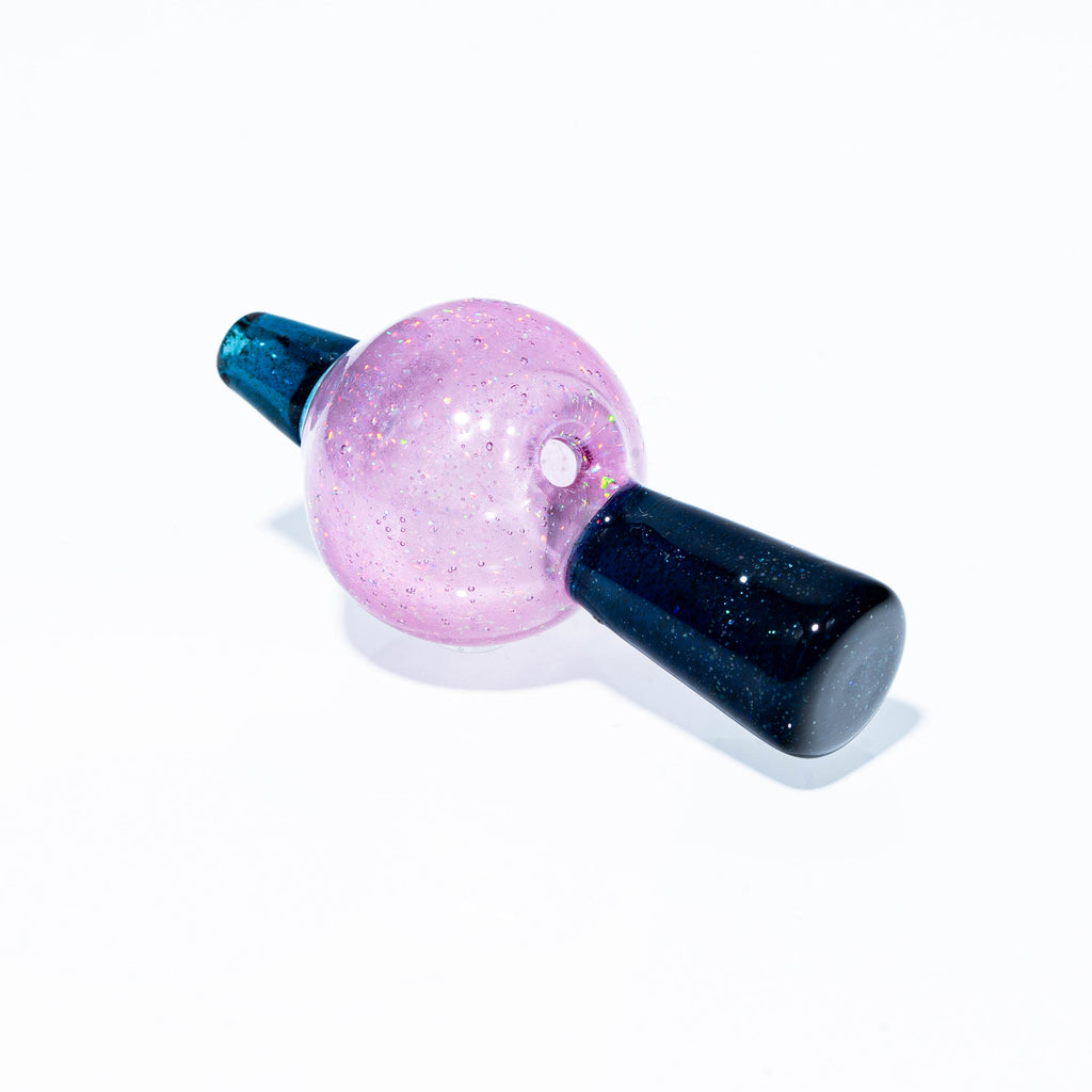 Kayo Glass - Crushed Opal, Satin Rosaline & Heavy Blue Stardust Bubble Cap