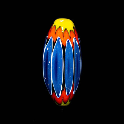 Kevin O'Grady - Blue, Red & Yellow Chevron Marquise Bead