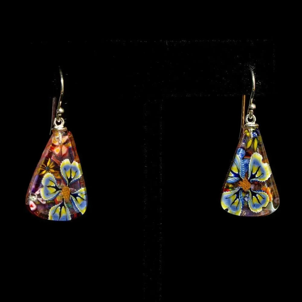Kevin O'Grady - Floral Millifiore Teardrop Earrings #3