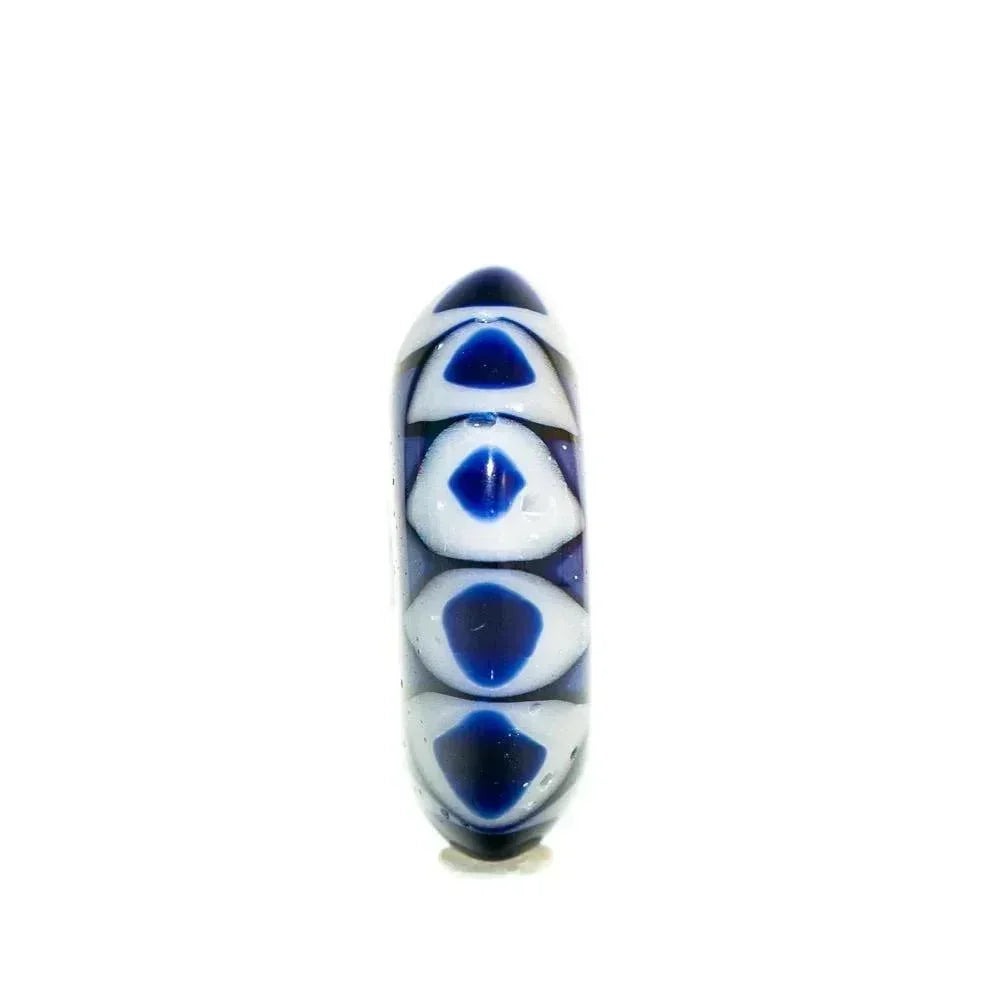 Kevin O'Grady - Red, Blue & White Chevron Lentil Bead