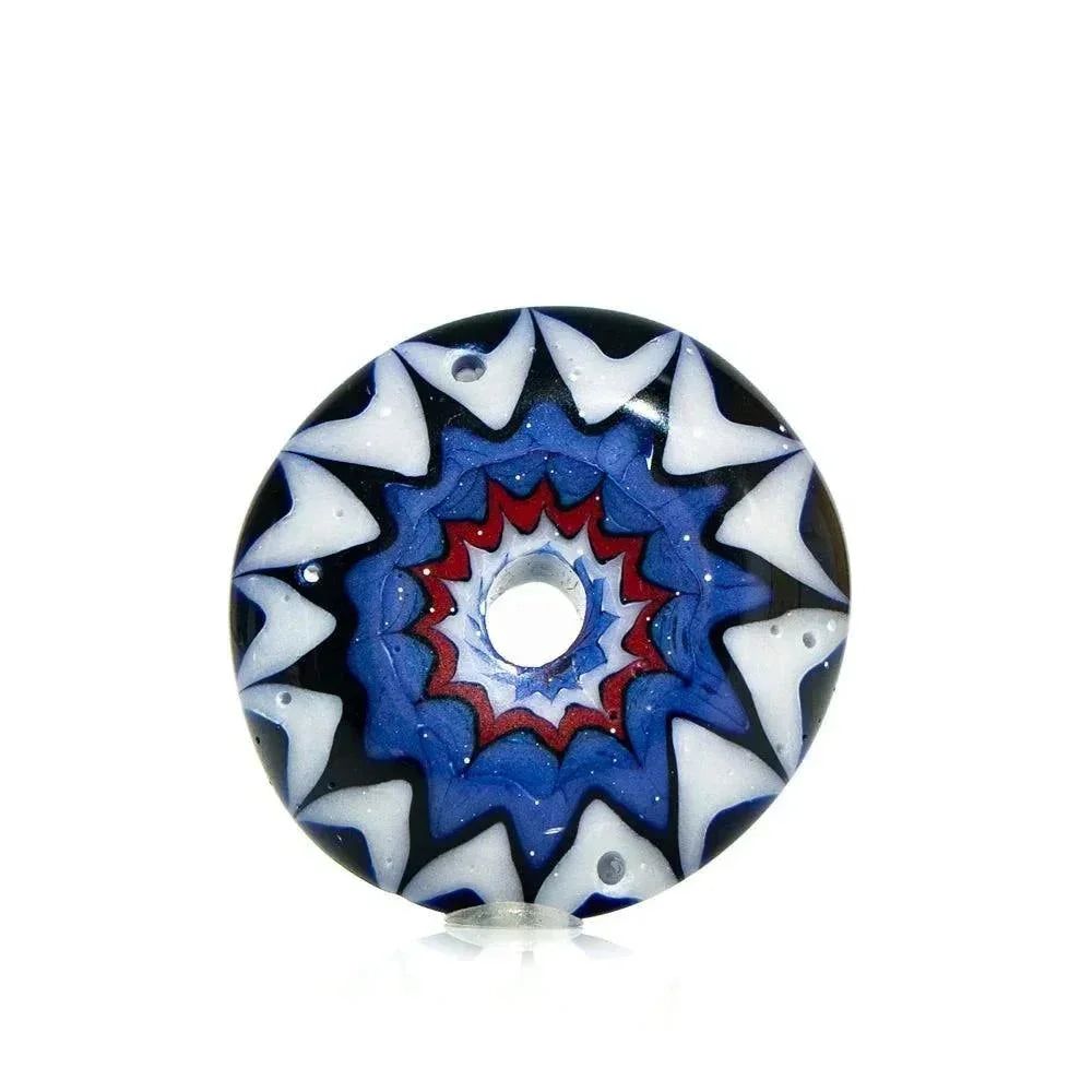 Kevin O'Grady - Red, Blue & White Chevron Lentil Bead