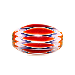 Kevin O'Grady - Red & White Chevron Marquise Bead